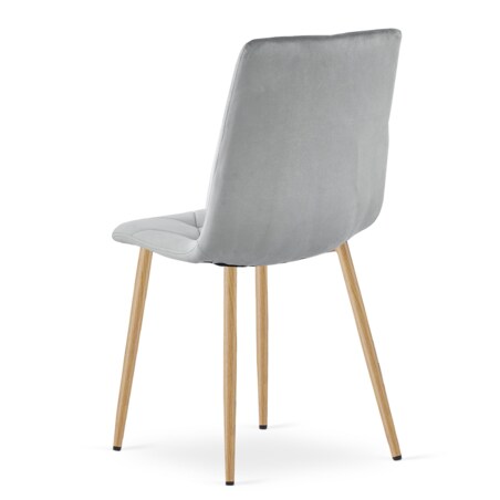 Krzesło Libra nowoczesny design, Jasny Szary Aksamit / Nogi Kolor Drewna X4