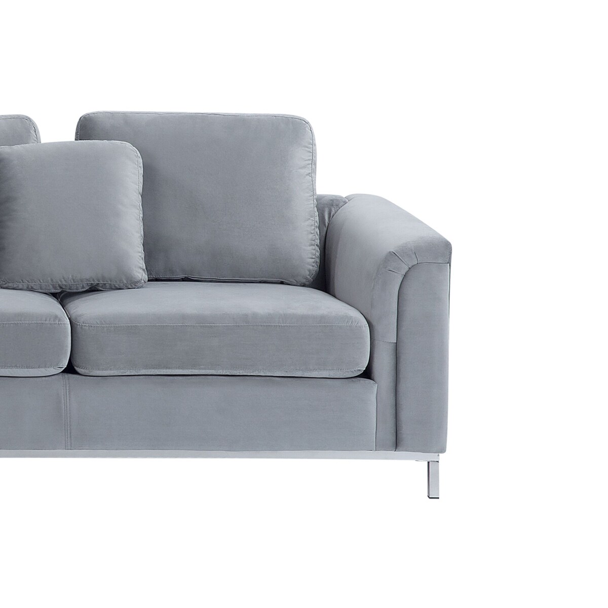 Narożnik welurowy prawostronny szary OSLO