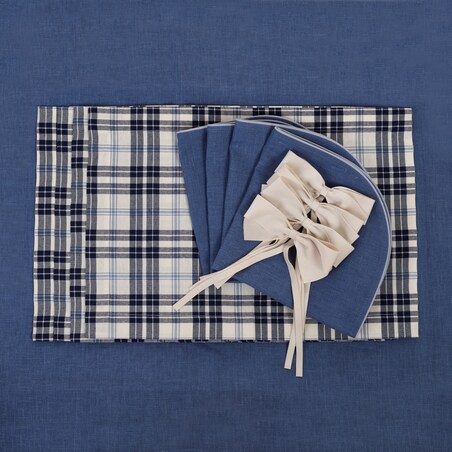 Bieżnik w klasyczną kratę Blue Plaid – 50 × 220 cm