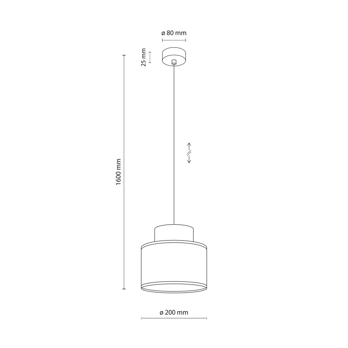 Lampa wisząca TK Lighting DUO JUTA ORANGE 3255, E27, czarna z naturalną jutą