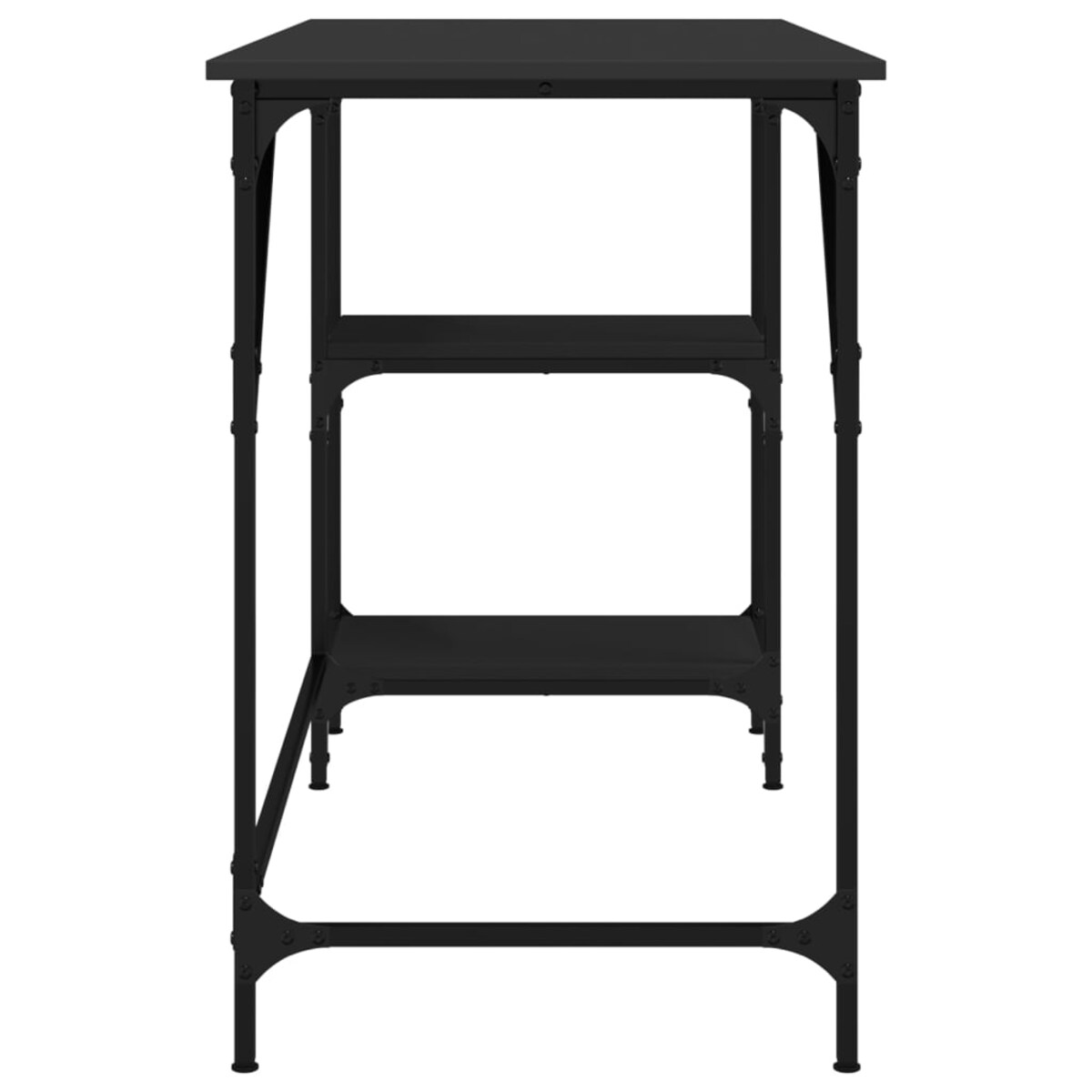 vidaXL Biurko, czarne, 120x50x75 cm, metal i materiał drewnopochodny