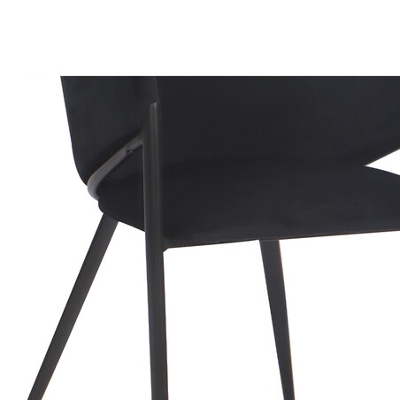 Krzesło tapicerowane do salonu welurowe GLAMOUR czarne