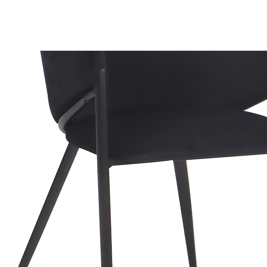 Krzesło tapicerowane do salonu welurowe GLAMOUR czarne