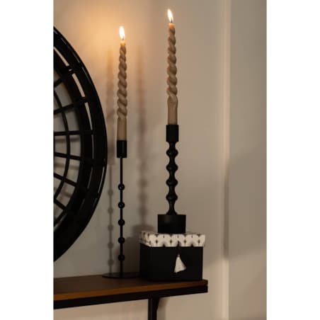 Czarny świecznik, aluminium, 23 cm