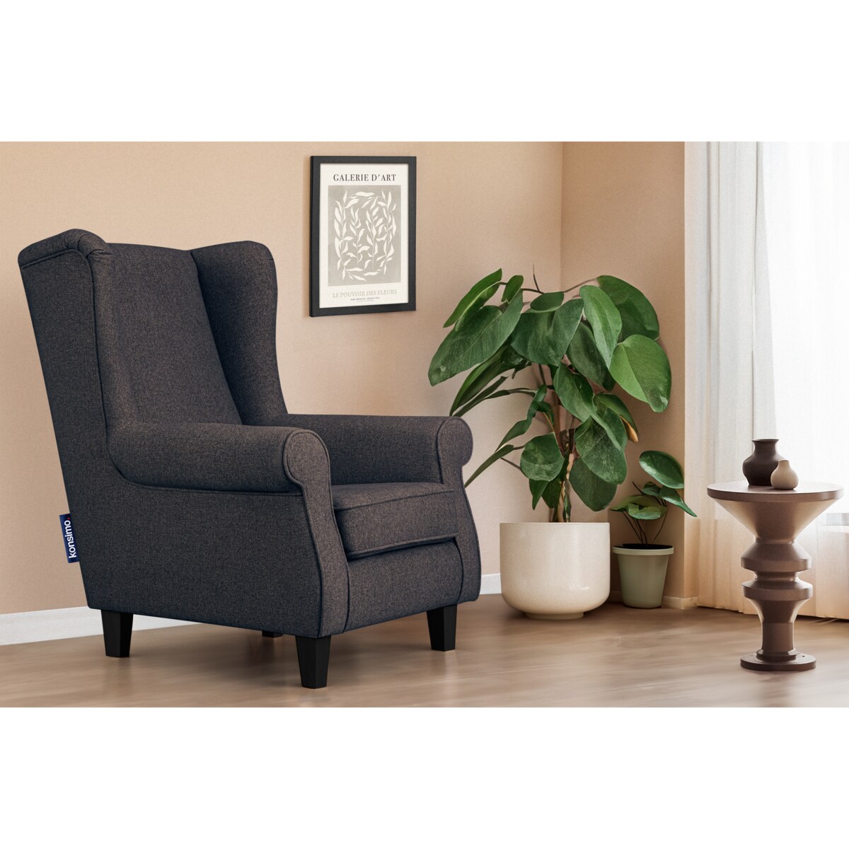 KONSIMO MILES Fotel, kolor niebieski zielony