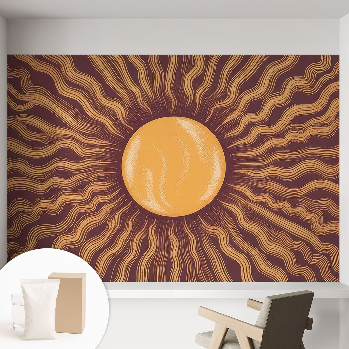 Fototapeta flizelinowa 152x104 cm - Słoneczne promienie, tapeta ścienna brązowa