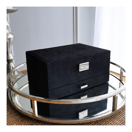 Szkatułka na biżuterię kuferek etui organizer czerń PD119CZ