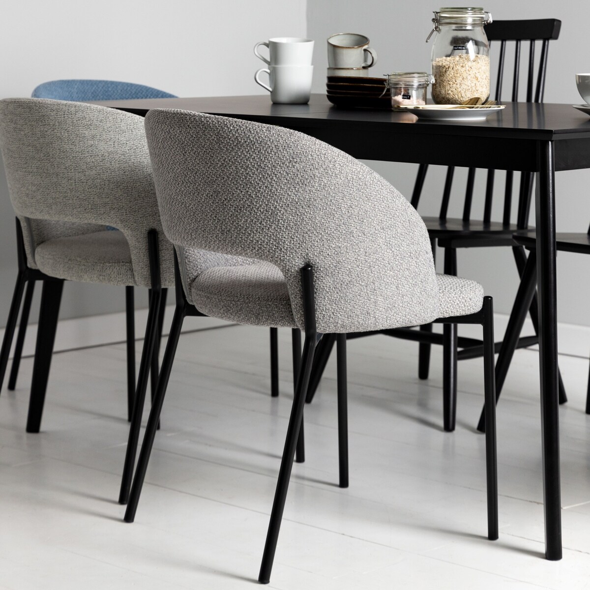 Krzesło tapicerowane szare Cort