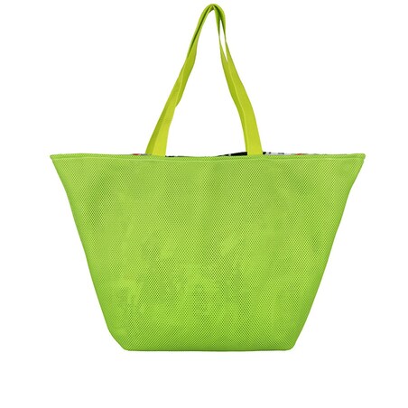 Torba na zakupy trapezowa 67x42 cm zielona z wnętrzem zielony wzór