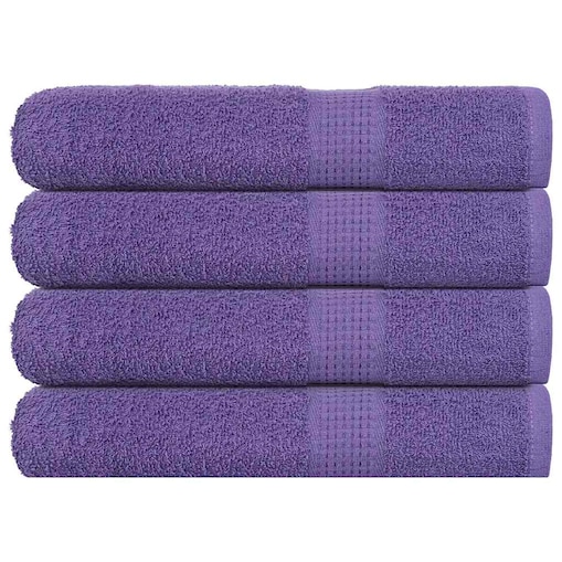 vidaXL Ręczniki do sauny, 4 szt., fioletowy, 80x200 cm, bawełna 100%