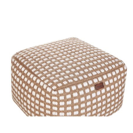 Puf bawełniany 50 x 50 x 30 cm beżowy CHILAR