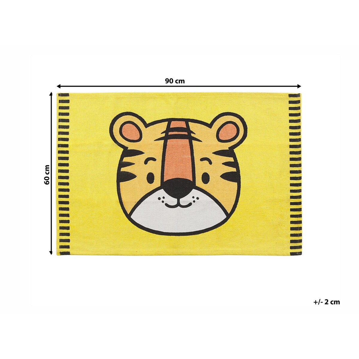 Dywan dziecięcy bawełniany motyw tygrysa 60 x 90 cm żółty RANCHI