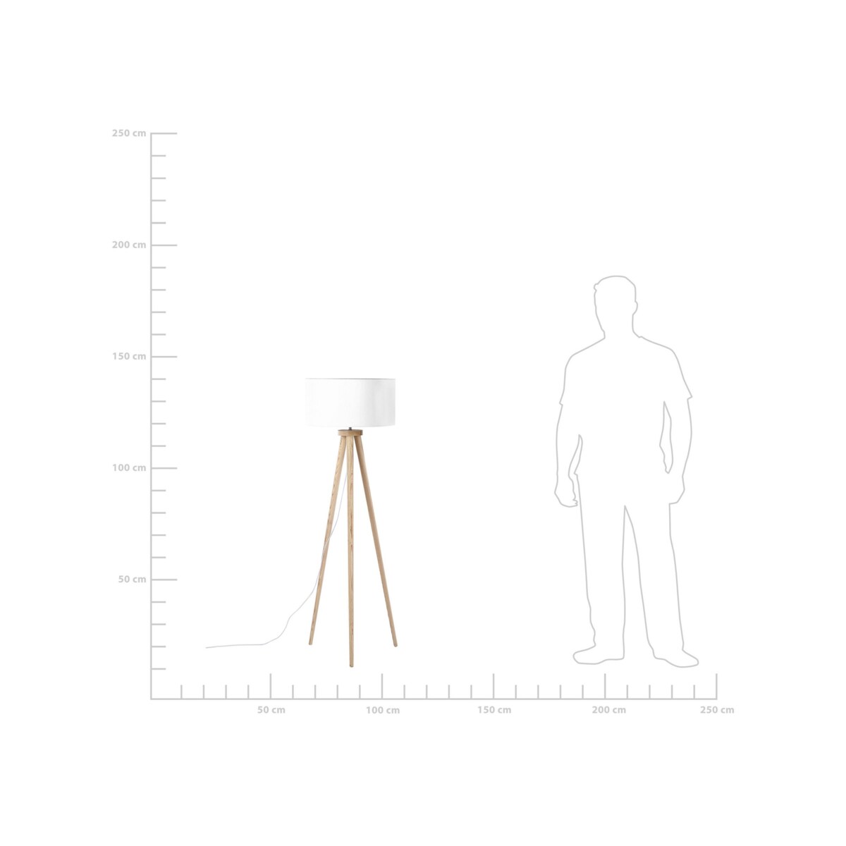 Lampa podłogowa drewniana biała NITRA