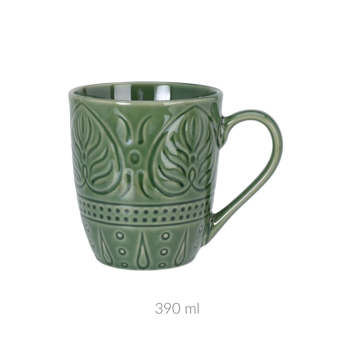 Ceramiczny kubek ze żłobionym wzorem, 390 ml