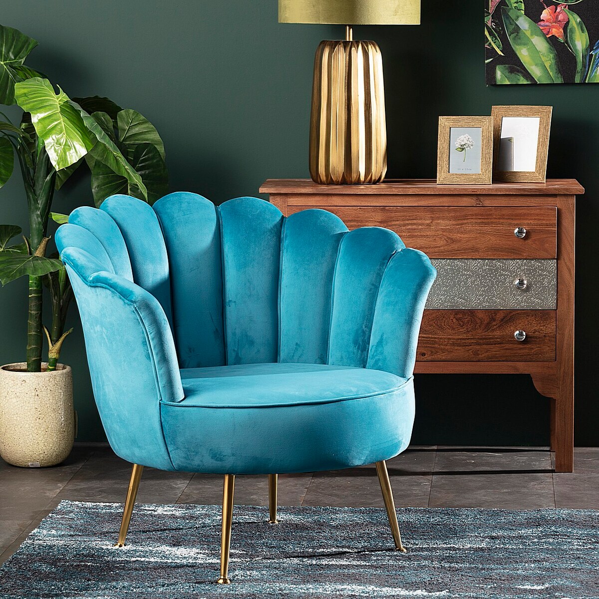 Fotel Sally Velvet, 94 x 77 x 83 cm