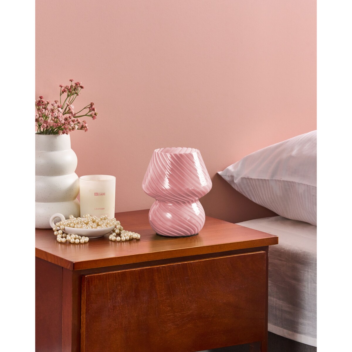 Lampa stołowa LOBO Szkło Różowy