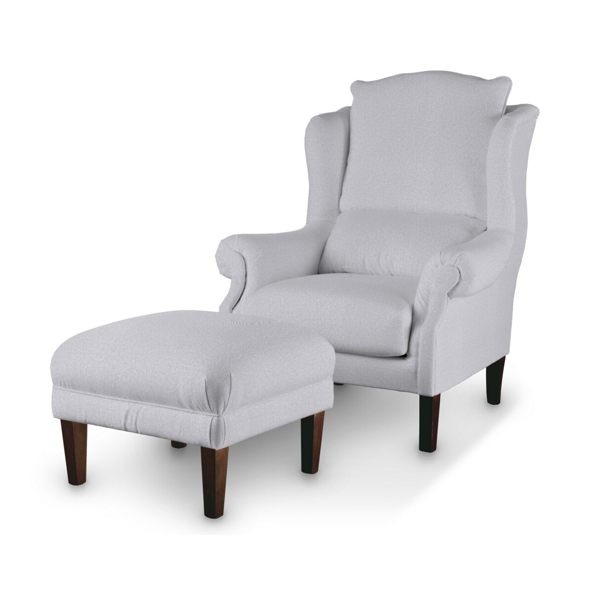 Podnóżek do fotela, szary melanż, 56 x 56 x 40 cm, Amsterdam