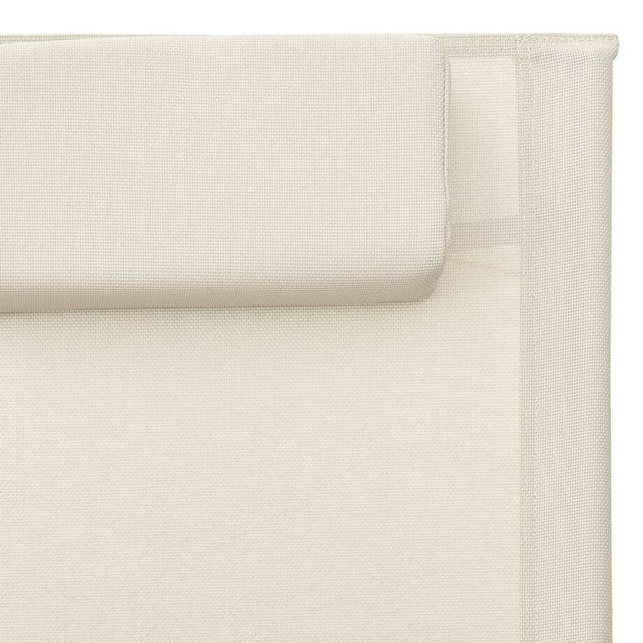 vidaXL Leżaki, tworzywo textilene, 2 szt., kremowo-szare