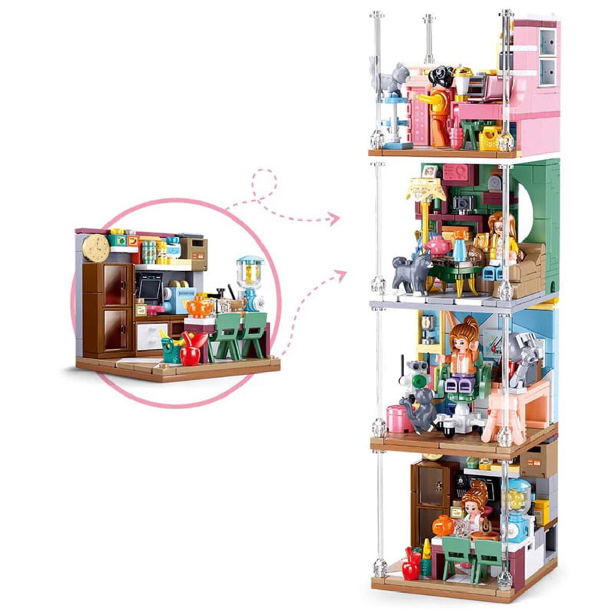 POKOIK UCZNIA - mini pokoik klocki - Sluban - 210 elementów