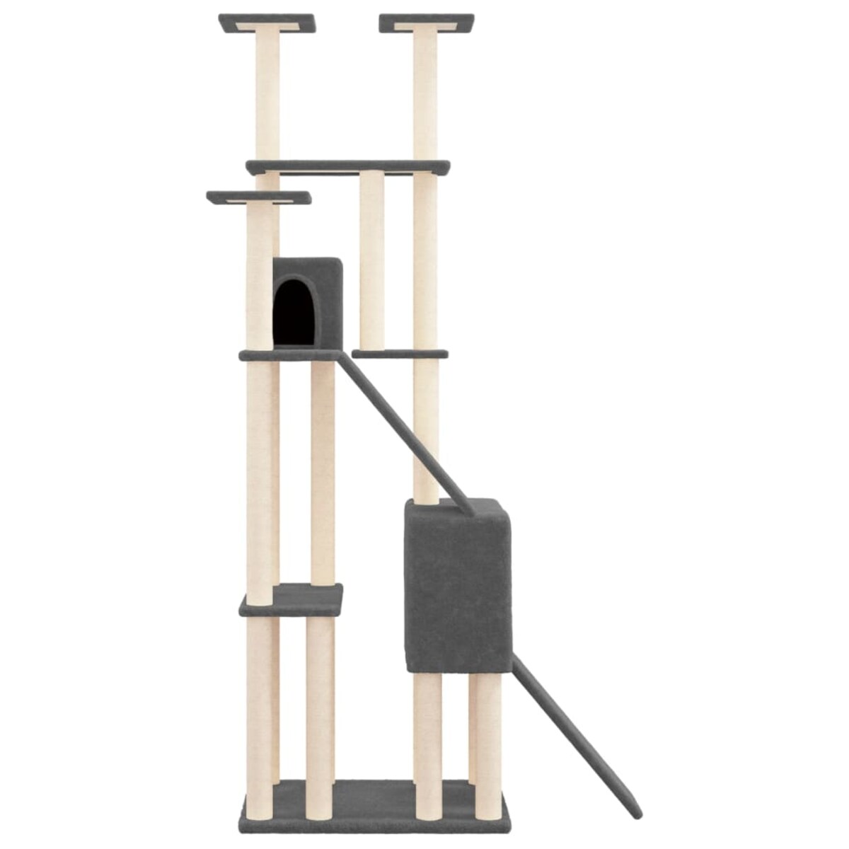 vidaXL Drapak dla kota z sizalowymi słupkami, ciemnoszary, 190 cm