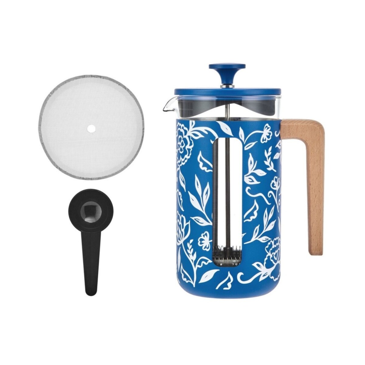 Zaparzacz do Kawy Typu French Press Pisa na 8 filiżanek, Blu Fiorato