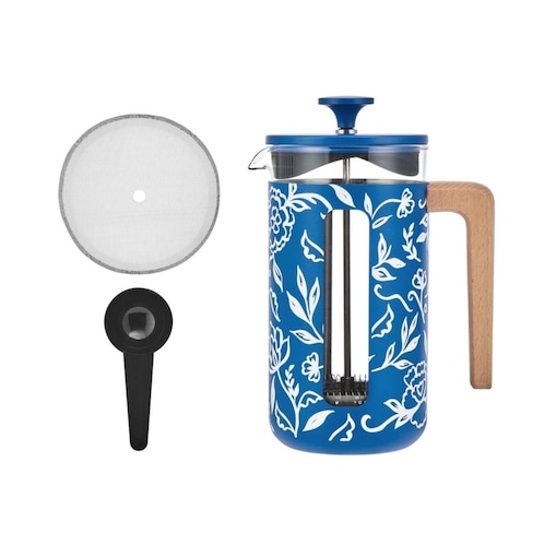Zaparzacz do Kawy Typu French Press Pisa na 8 filiżanek, Blu Fiorato