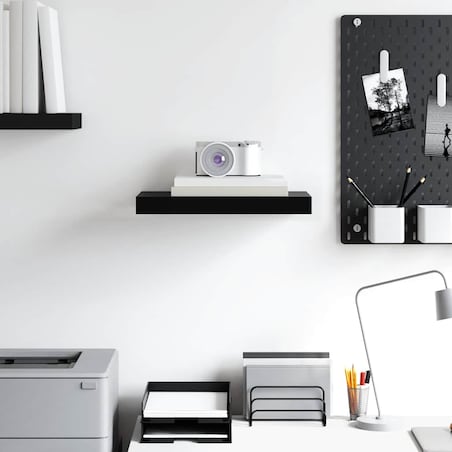 vidaXL Półka ścienna, czarna, 40x23x3,8 cm, MDF