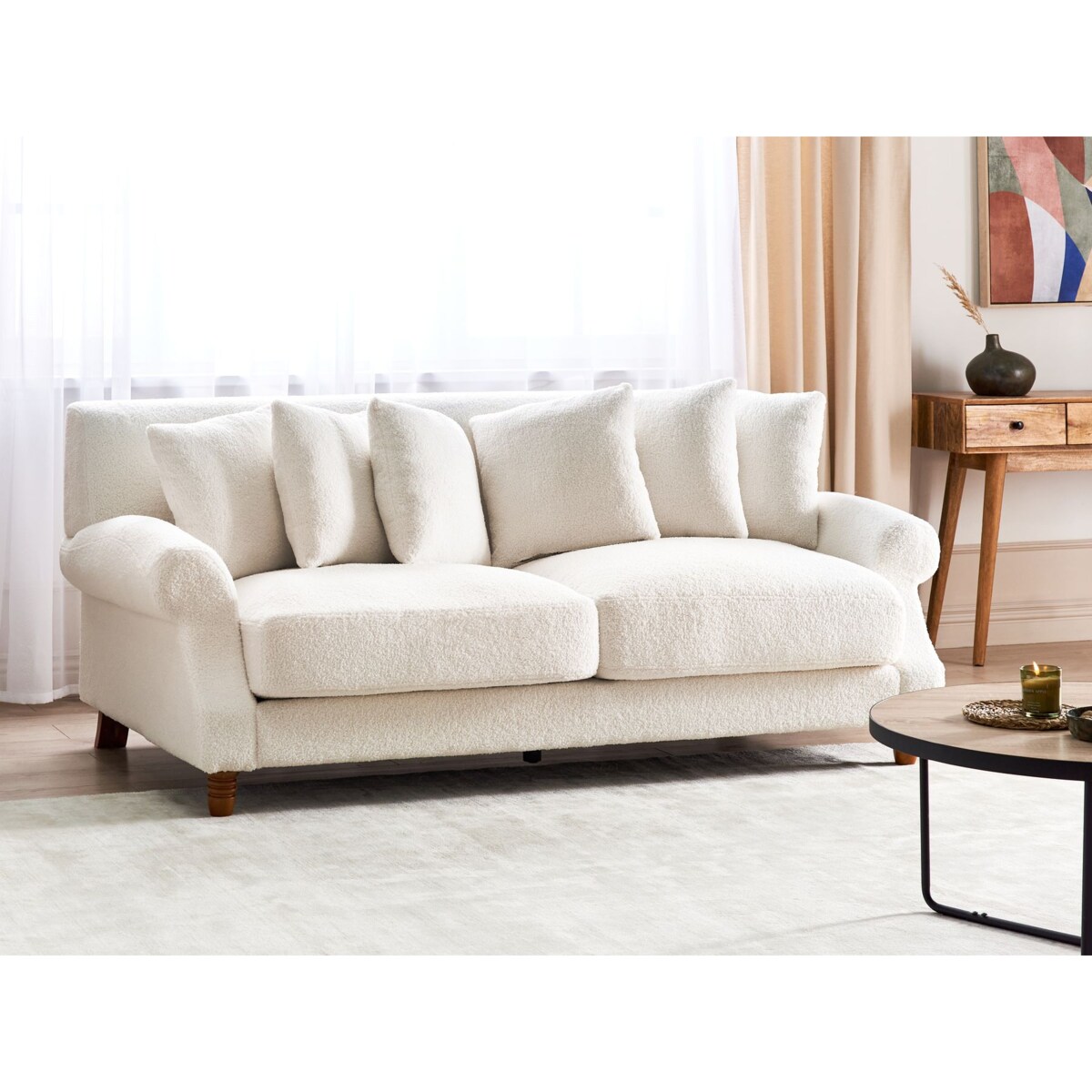 Sofa EIKE Boucle Złamana biel dla 2 osób