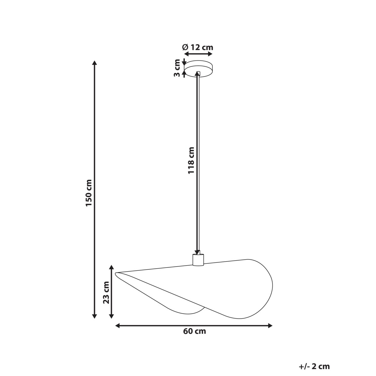 Lampa wisząca metalowa czarna MAHI