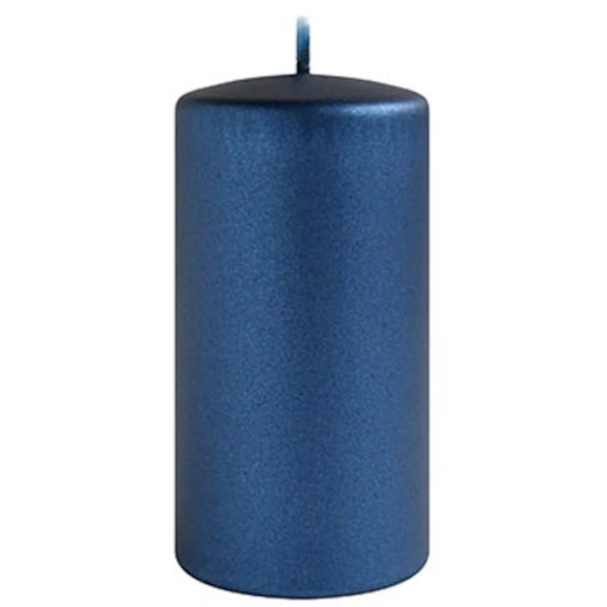 Świeca OPAL MET MAT Walec duża parafinowa 7x17,5cm granatowa