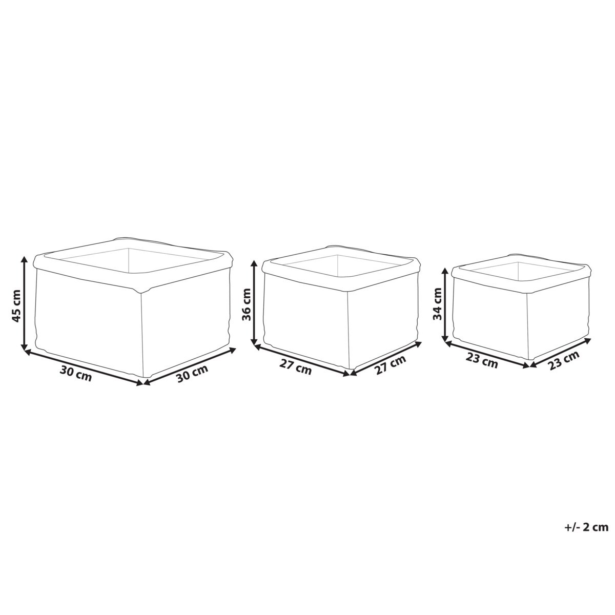 Zestaw 3 koszy na kwiaty z trawy morskiej naturalny RIVULINE