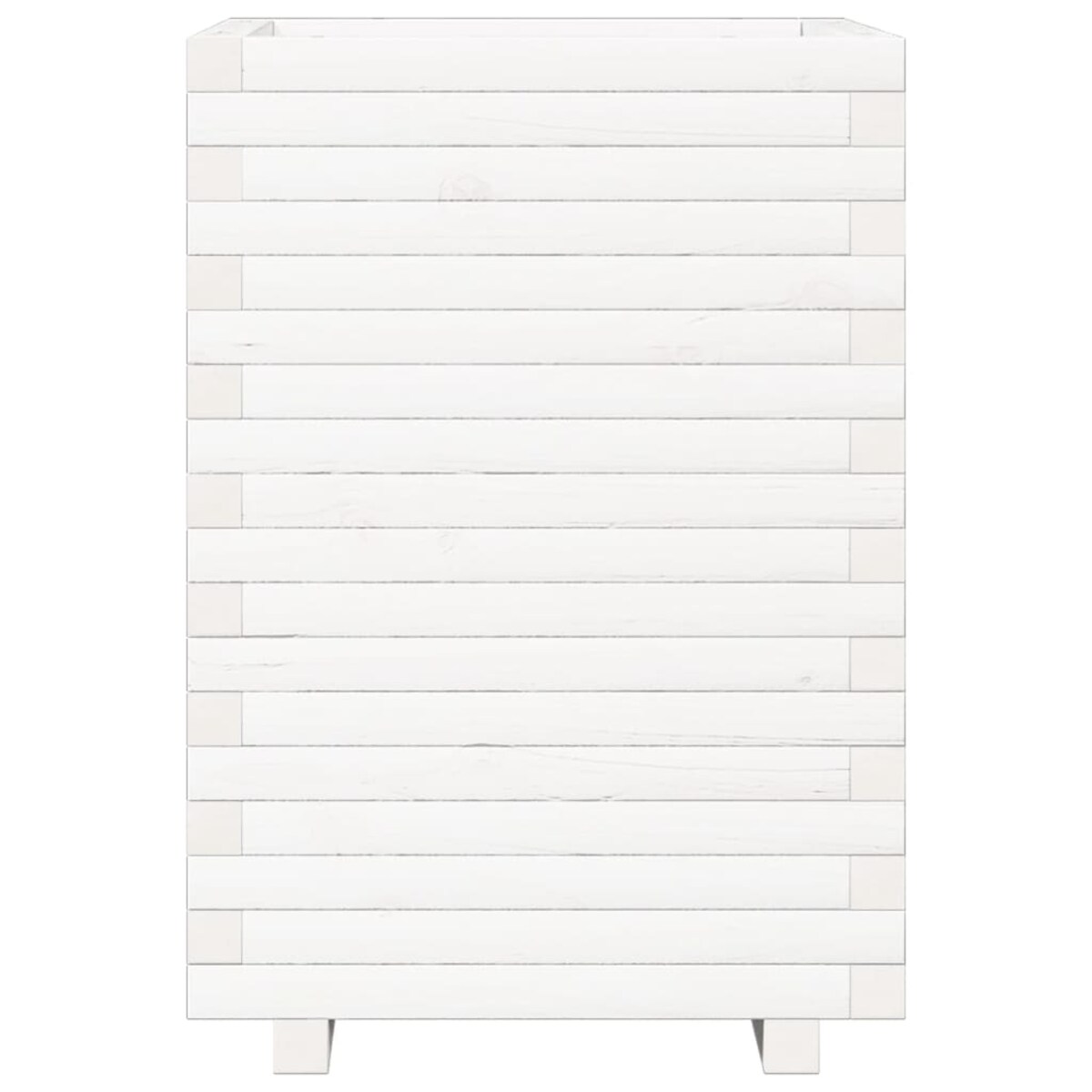 vidaXL Donica ogrodowa, biała, 50x50x72 cm, lite drewno sosnowe