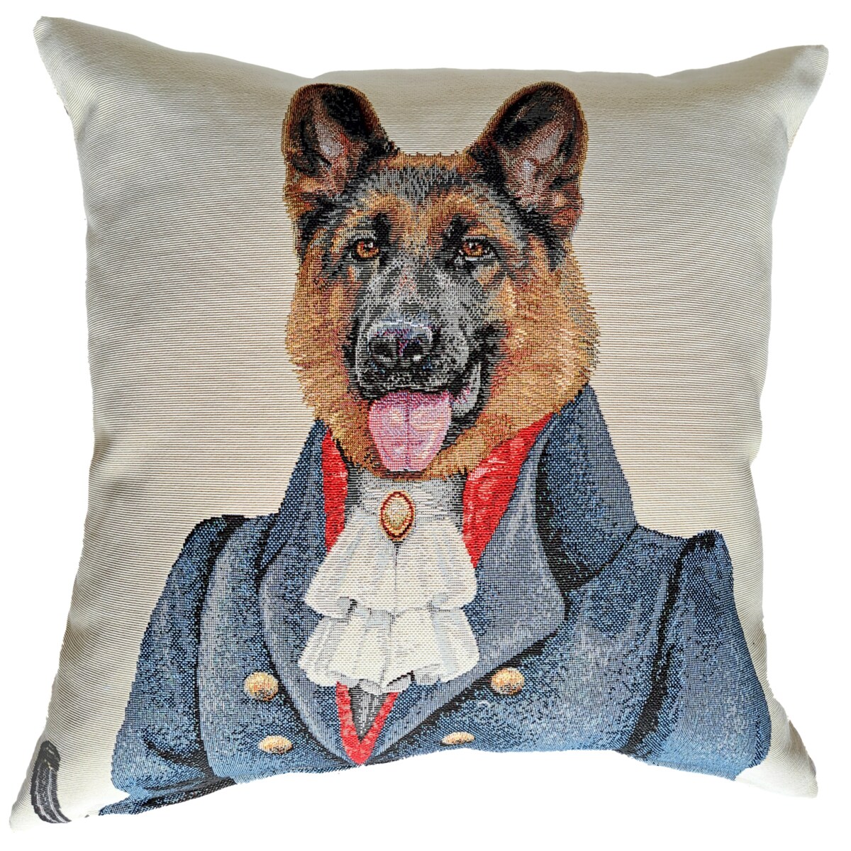 Poszewka Na Poduszkę Jasiek 45X45 Cm Żakardowa Dekoracyjna Ozobna Pies Lord