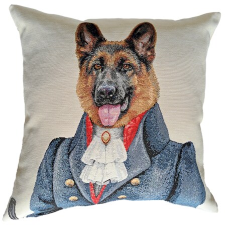 Poszewka Na Poduszkę Jasiek 45X45 Cm Żakardowa Dekoracyjna Ozobna Pies Lord