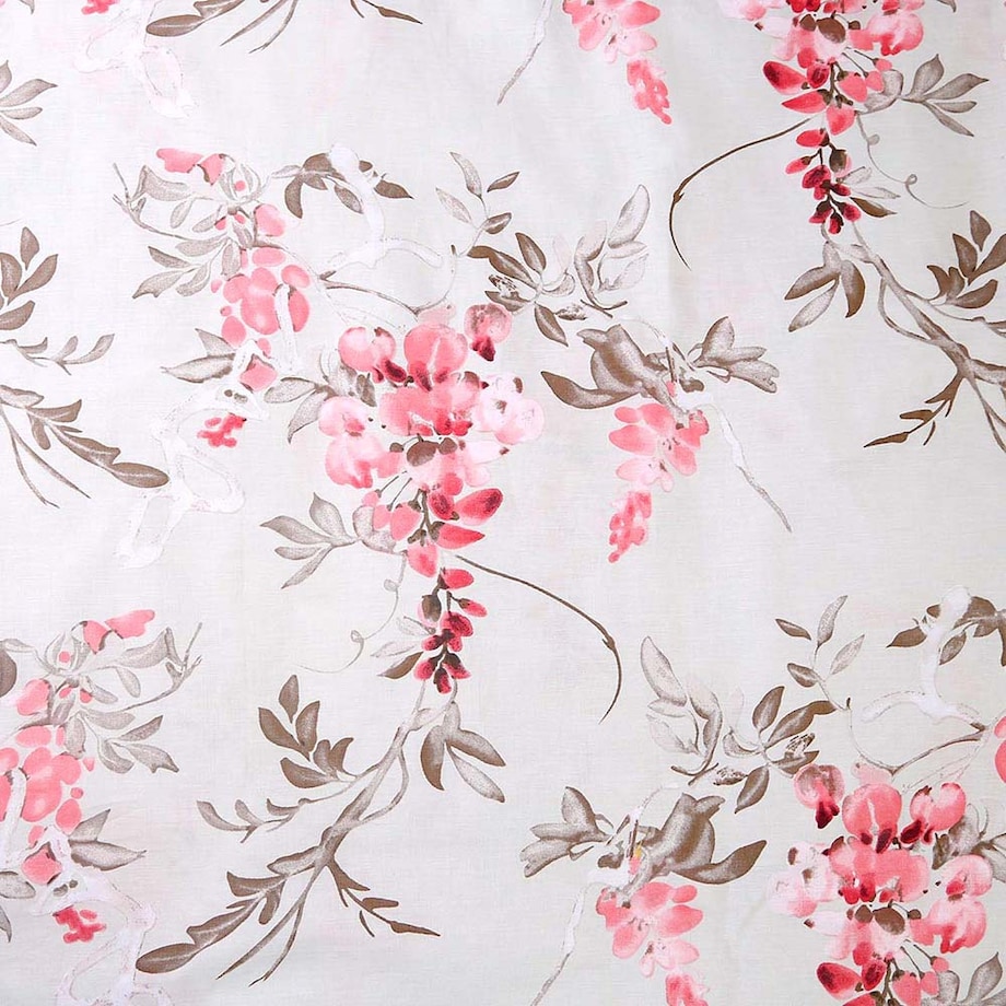 Pościel bawełniana 220x200 Rozalia beżowa w różowe kwiaty, Cottonlove