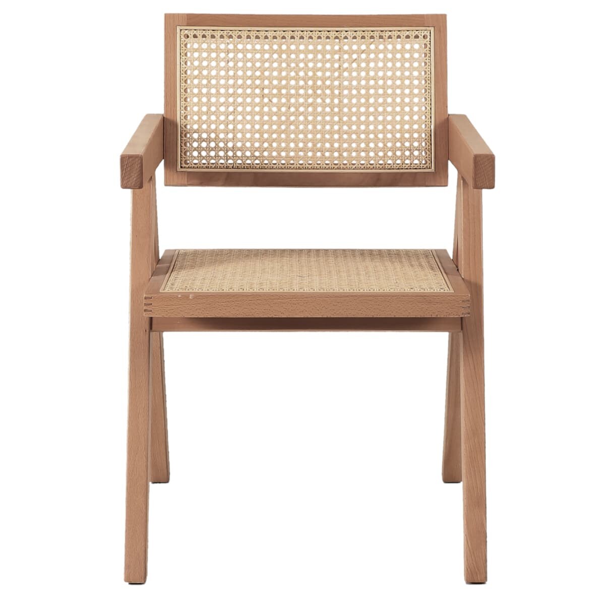 Krzesło BOHO MH-011CH-NN Step podłokietniki drewno rattanowe beżowe, Step Into Design