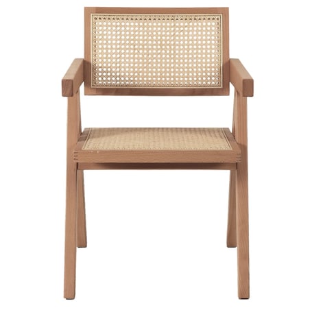 Krzesło BOHO MH-011CH-NN Step podłokietniki drewno rattanowe beżowe, Step Into Design