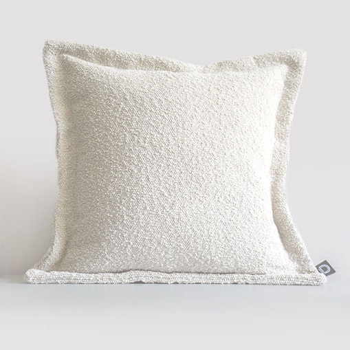 Poszewka BOUCLE z dekoracyjnym rantem BC2073 | śmietankowy - 40 x 40 cm