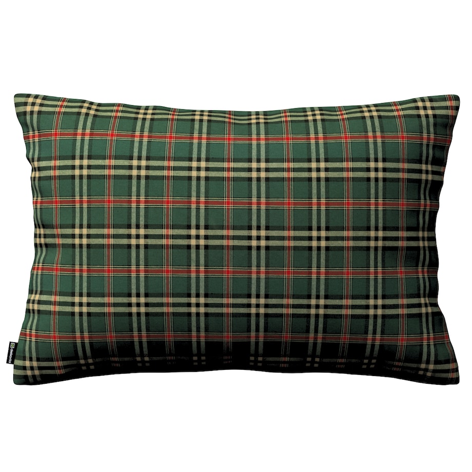 Poszewka Kinga na poduszkę prostokątną 47x28 zielono-czerwona kratka