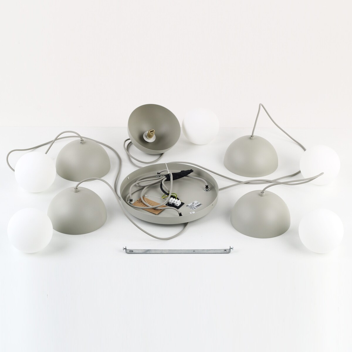 Lampa wisząca BONO BEIGE 10214 TK Lighting beżowo-biała 5xG9 regulowana do salonu i jadalni