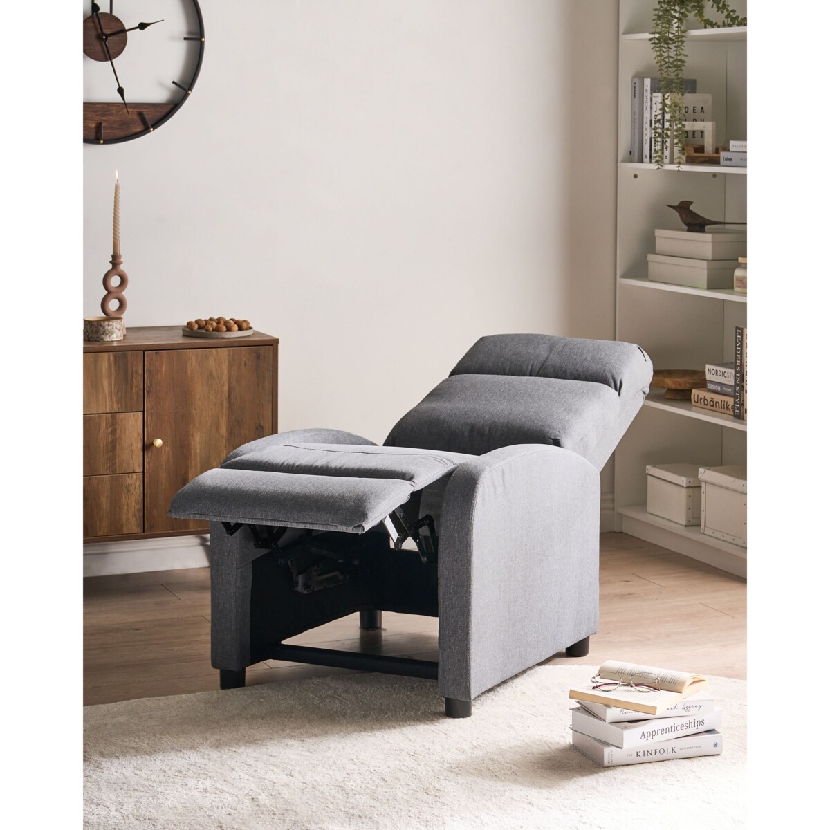 Rozkładany fotel EMINENCE Len syntetyczny Szary