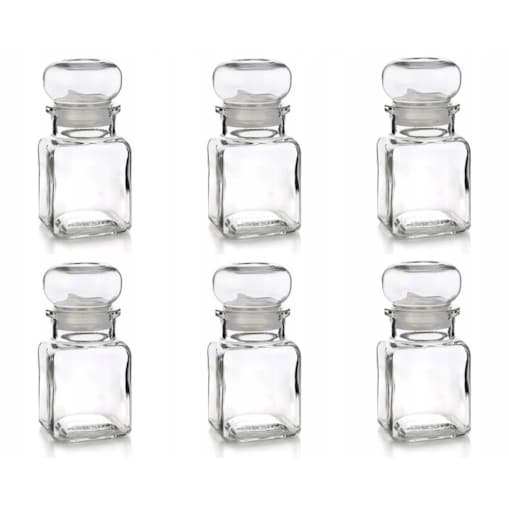 POJEMNIK SŁOICZEK NA PRZYPRAWY herbatę kuchenny 6 x 120 ml mały szklany