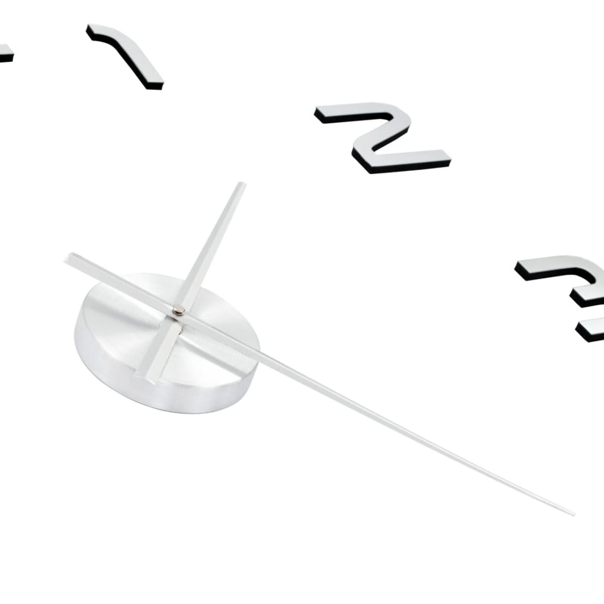 vidaXL Zegar ścienny 3D, nowoczesny design, 100 cm, XXL, srebrny