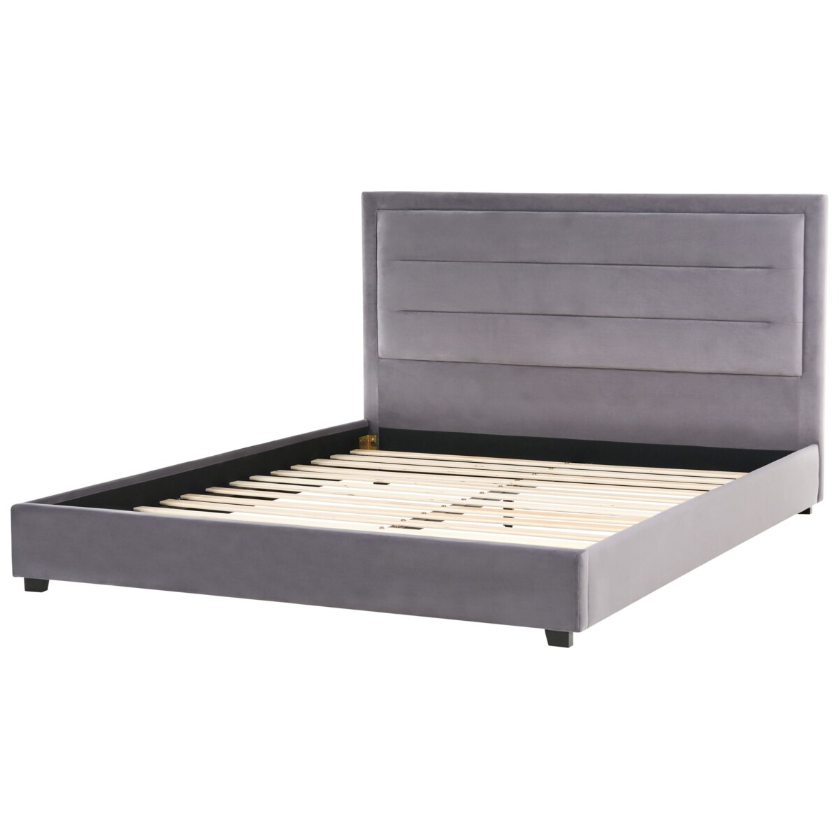 Łóżko Welur ROUEN 180 x 200 cm Ciemnoszary