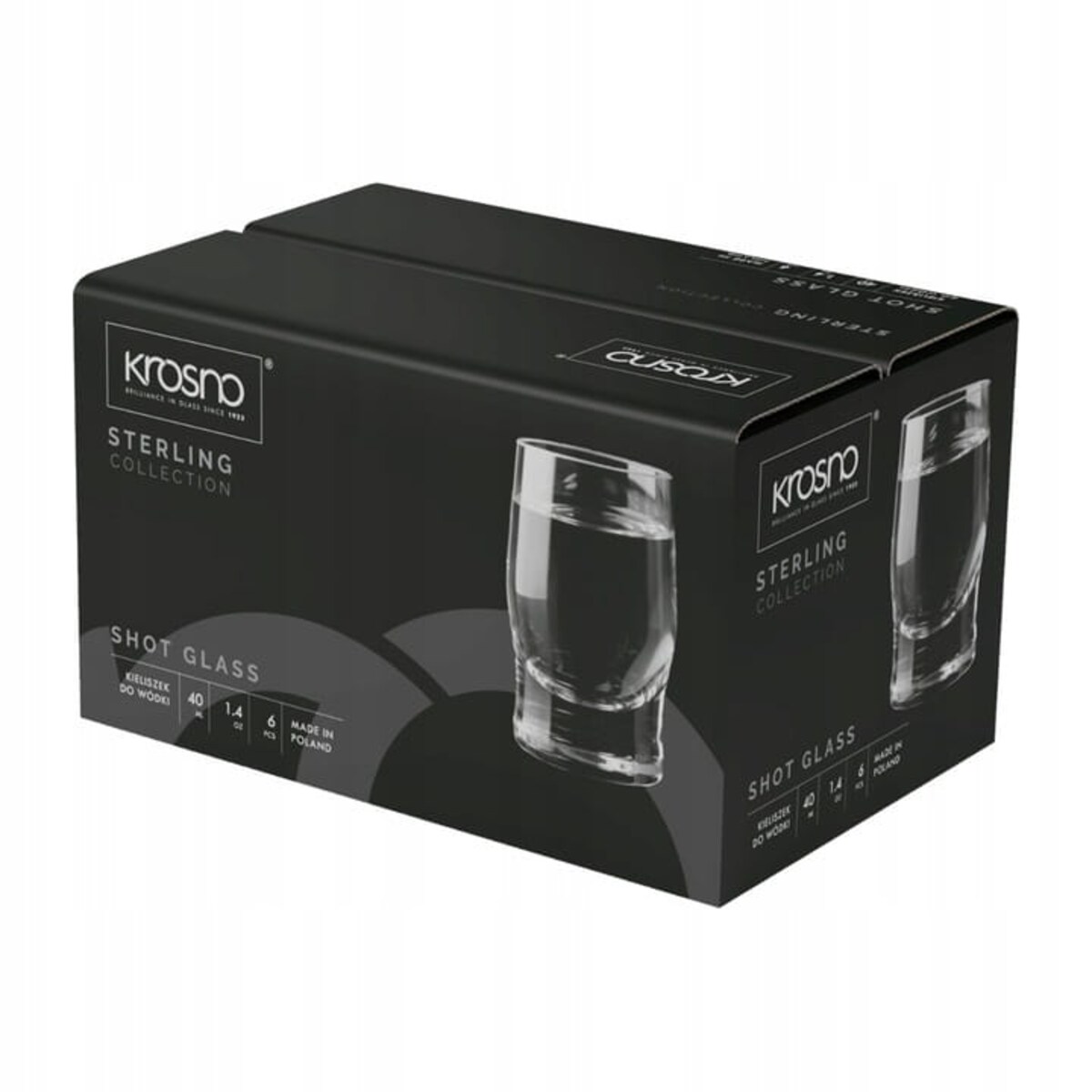 Kieliszki do wódki nalewki szotów Sterling 6x40 ml zwężane z grubym dnem