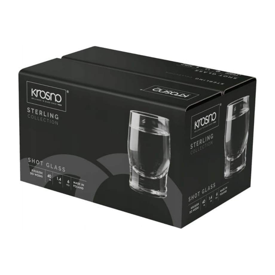 Kieliszki do wódki nalewki szotów Sterling 6x40 ml zwężane z grubym dnem
