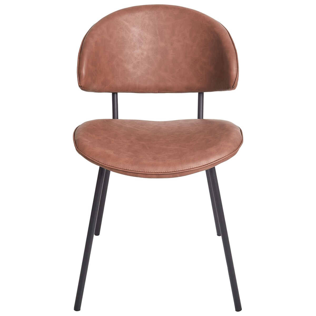 Krzesło do jadalni Zestaw 2 Skóra ekologiczna Brązowy KIANA
