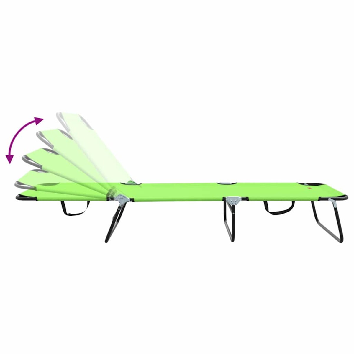 vidaXL Składany leżak 1-osoba Zielony 56 x 189 x 87cm tkanina