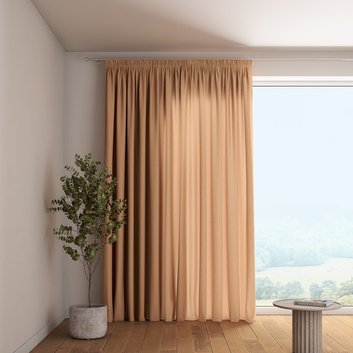 Zasłona na taśmie marszczącej 1 szt. 130x245 herbaciany