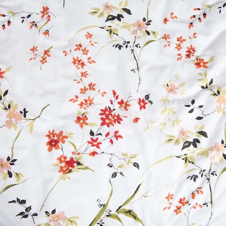 Pościel bawełniana 180x200 Bloome biała w kolorowe kwiaty, Cottonlove
